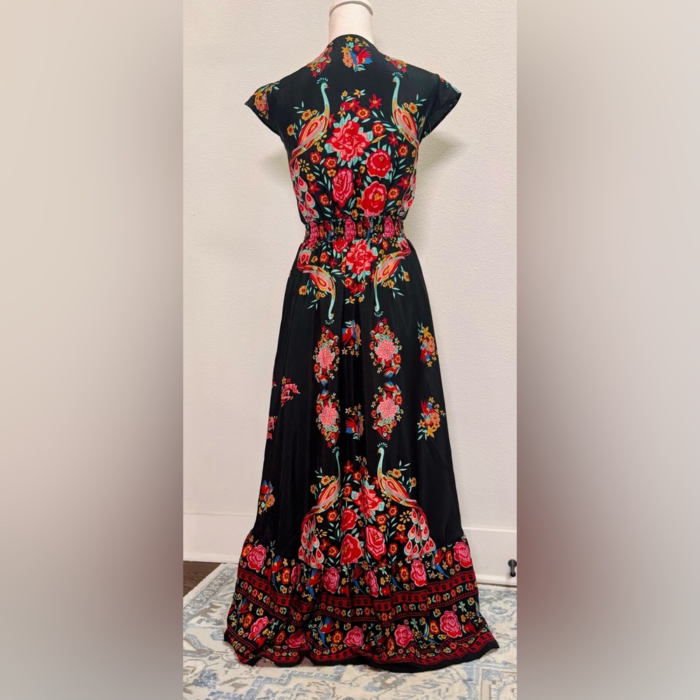 Black Floral Low High Dress